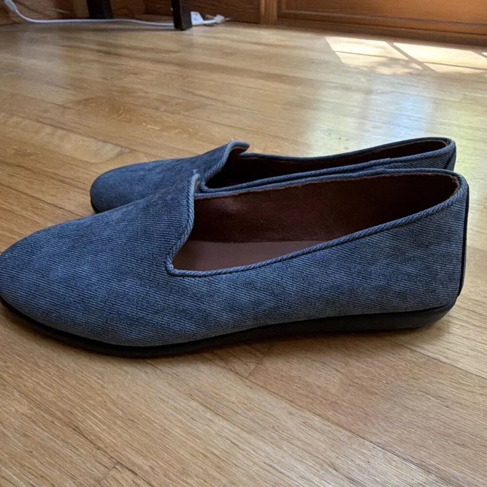 Aerosoles Women's Blue Slip-On Loafer Flats Almond Toe Rubber Sole 7